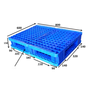 800×600 modular plastic pallet – double side