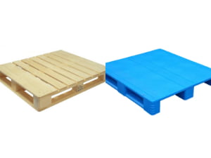 wood pallet and plastic pallet
