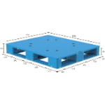 1200 × 1000 hygienic plastic pallet 6 runner h1210pt a