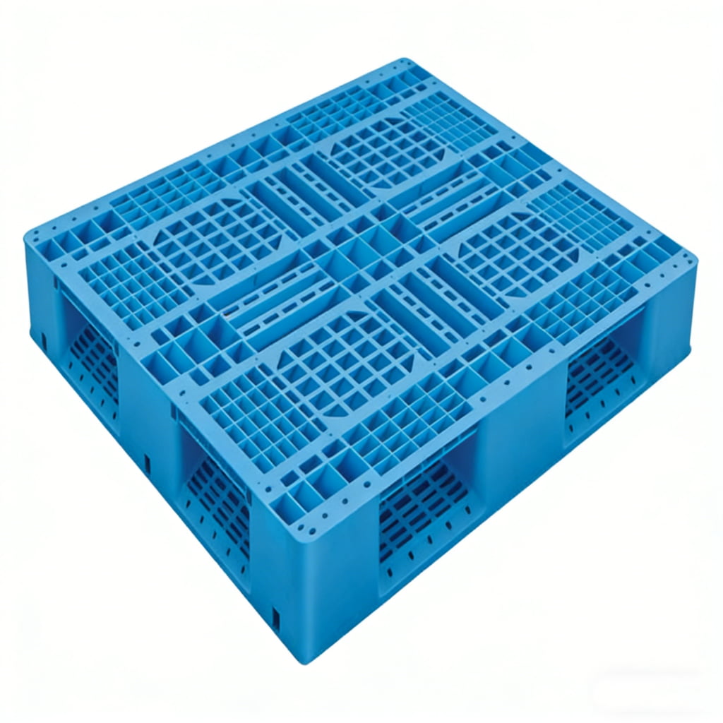 1300 × 1300 medium duty plastic pallets 6 runner vented deck