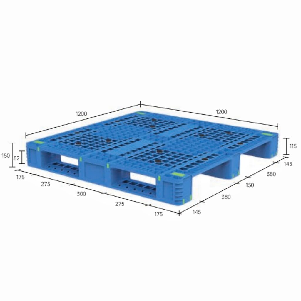 1200×1200 Rackable Plastic Pallets​ – Vented Top – 3 Runner | Y1212WHD