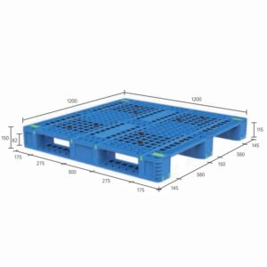 1200×1200 rackable plastic pallets​ – vented top – 3 runner y1212whd