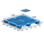 1300 × 1300 medium duty plastic pallets – 3 skids z1313whd