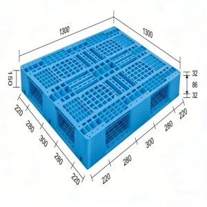 1300 × 1300 mm stackable pallet – 6 runner – vented deck y1313wta