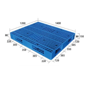 1400 × 1200 medium duty plastic pallets reversible