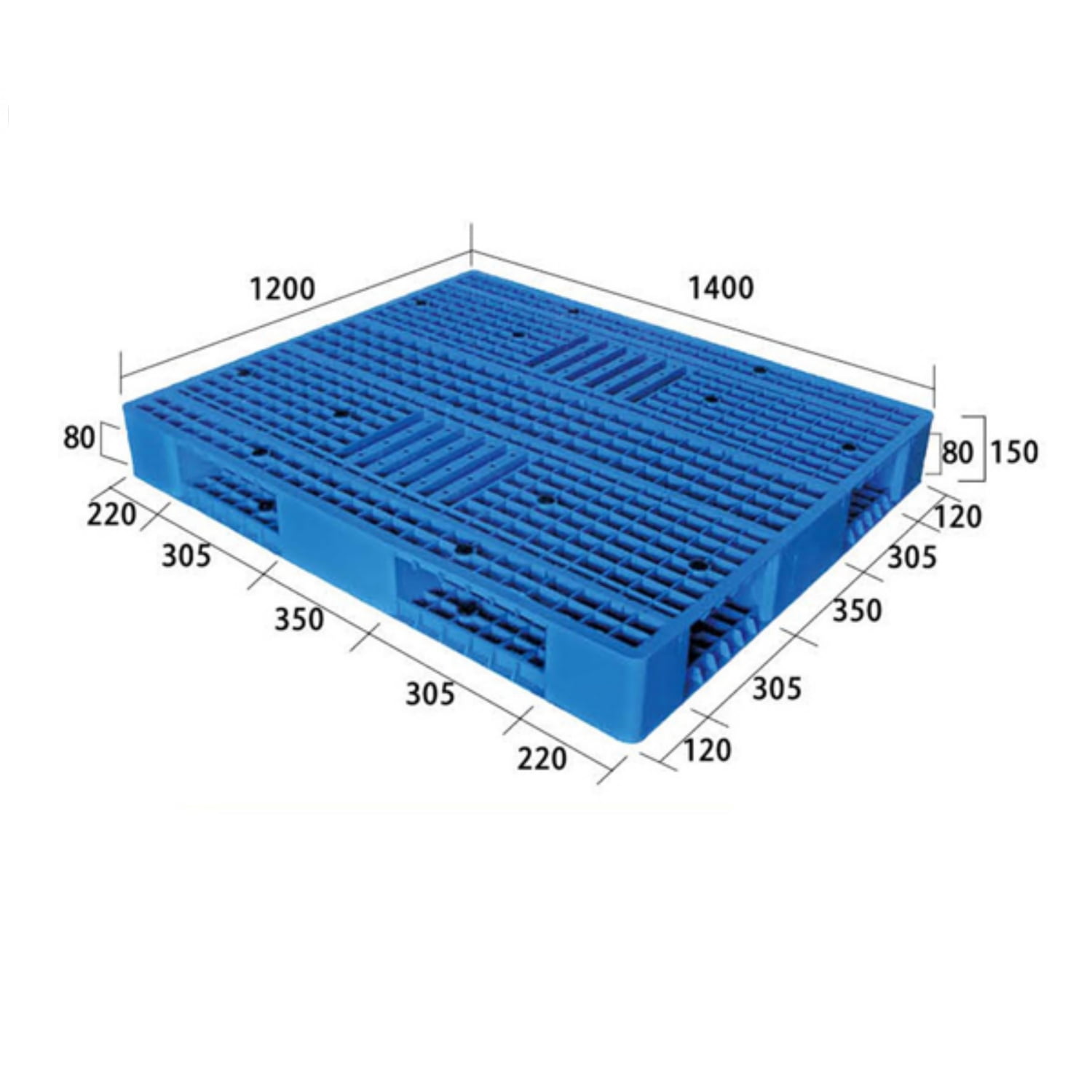 1400 × 1200 Medium Duty Plastic Pallets Reversible | 1412H2