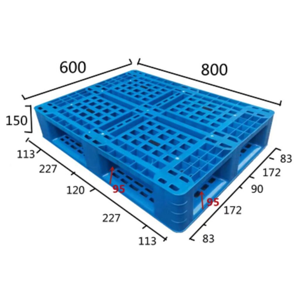 800 × 600 mm stackable pallet – full perimeter